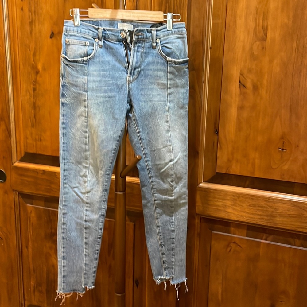 Zara woman's jeans. Frayed edges on pant legs .